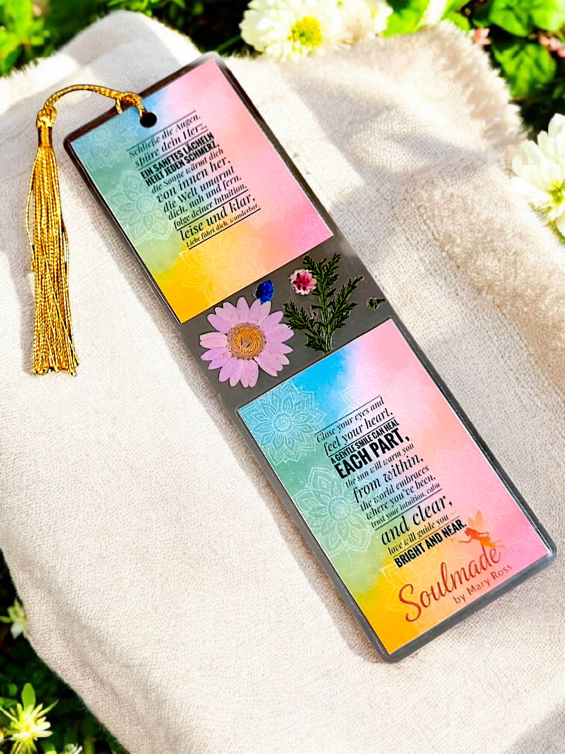 Handgemachtes Lesezeichen „Soulmade“ – ein Unikat mit Herz und Seele