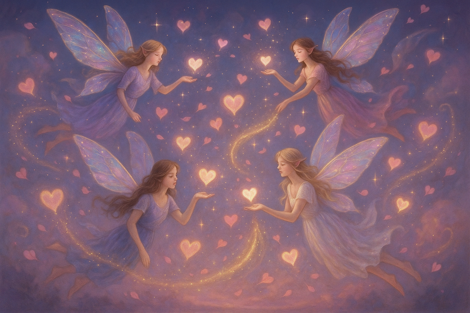 Flying fairies, sending love