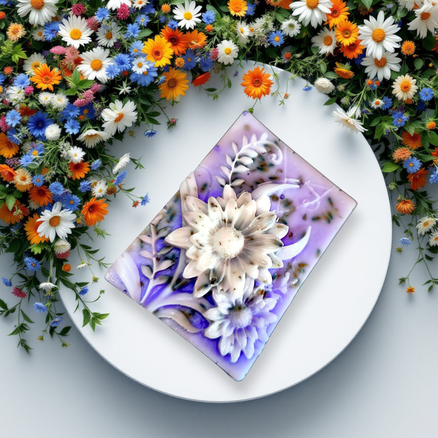 Handgemachte Lavendel-Ziegenmilch-Seife mit getrocknetem Lavendel – Natürliche Pflege & Entspannung | Aromaseife