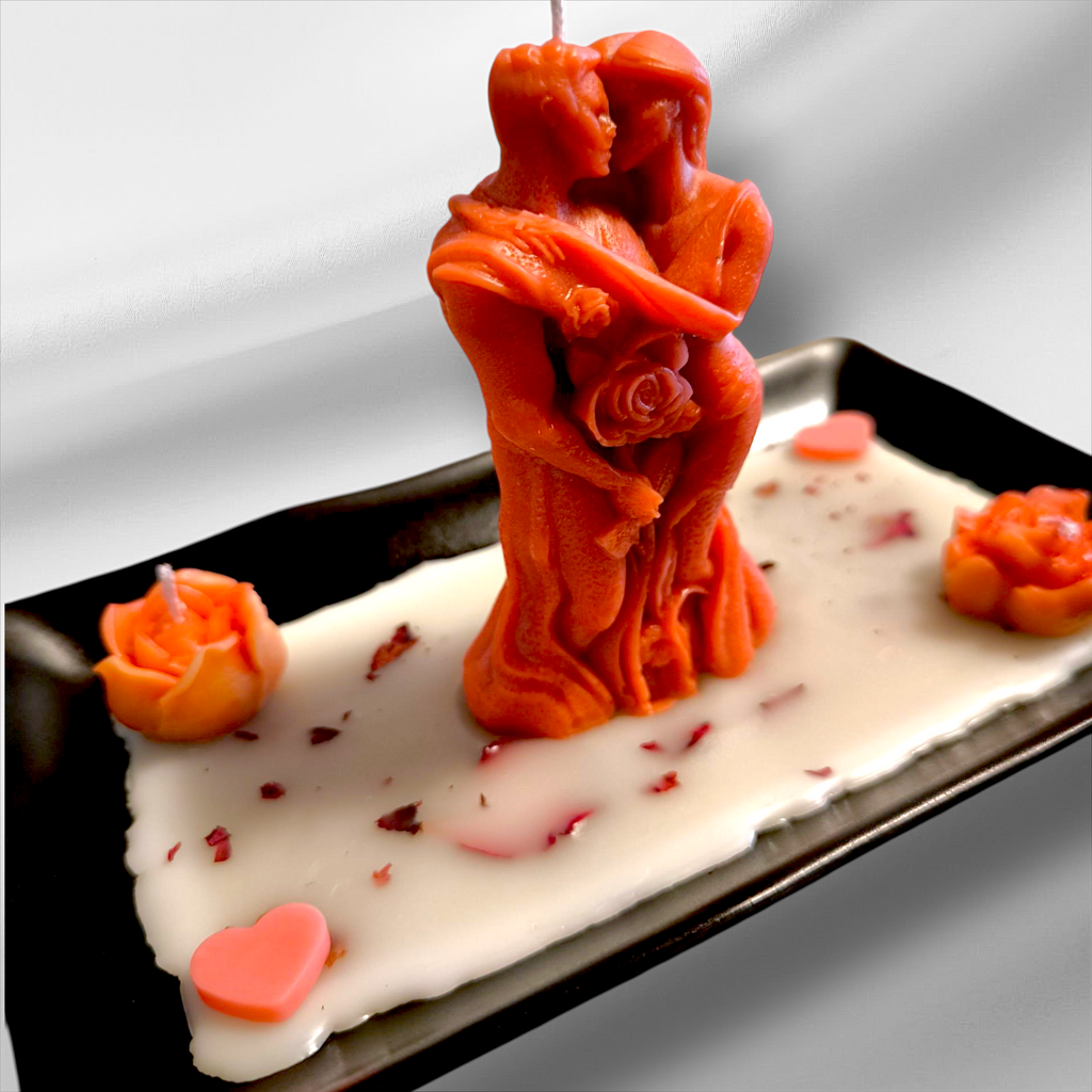 Duftkerze "Liebespaar" – Handgemacht mit Sakura-Duft