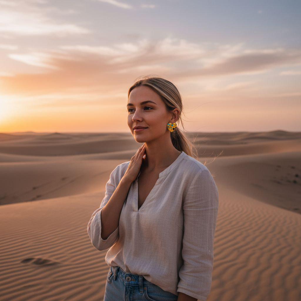 Handgemachte Herz-Ohrringe mit Mosaik-Design in Gelb, Hellblau, Mint, Schwarz & Rot – farbenfroher Boho-Schmuck voller Lebensfreude