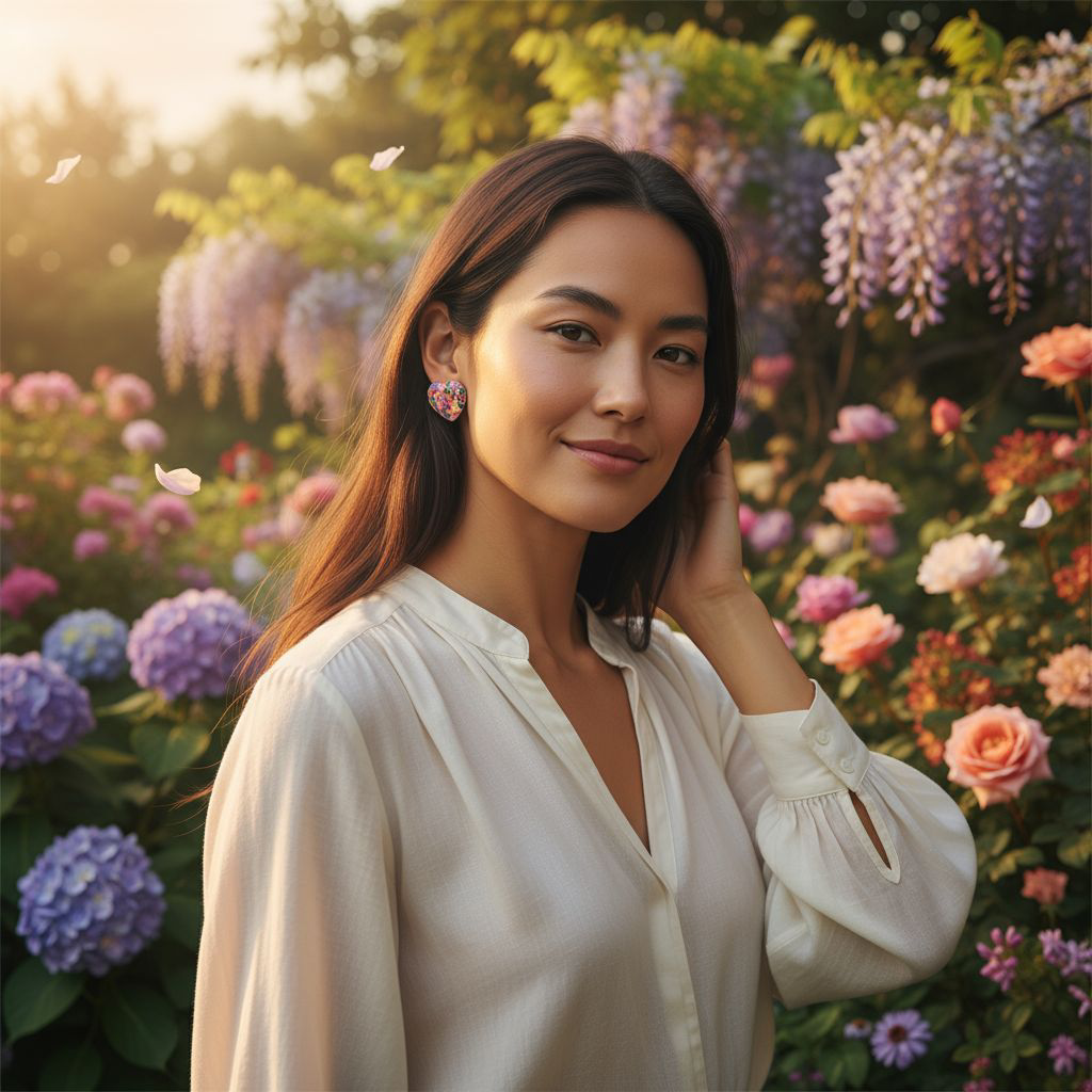 Handgemachte bunte Herz-Ohrringe – Fröhlicher Boho-Schmuck mit Künstler-Charme