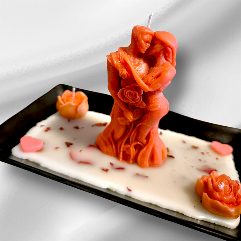 Duftkerze "Liebespaar" – Handgemacht mit Sakura-Duft